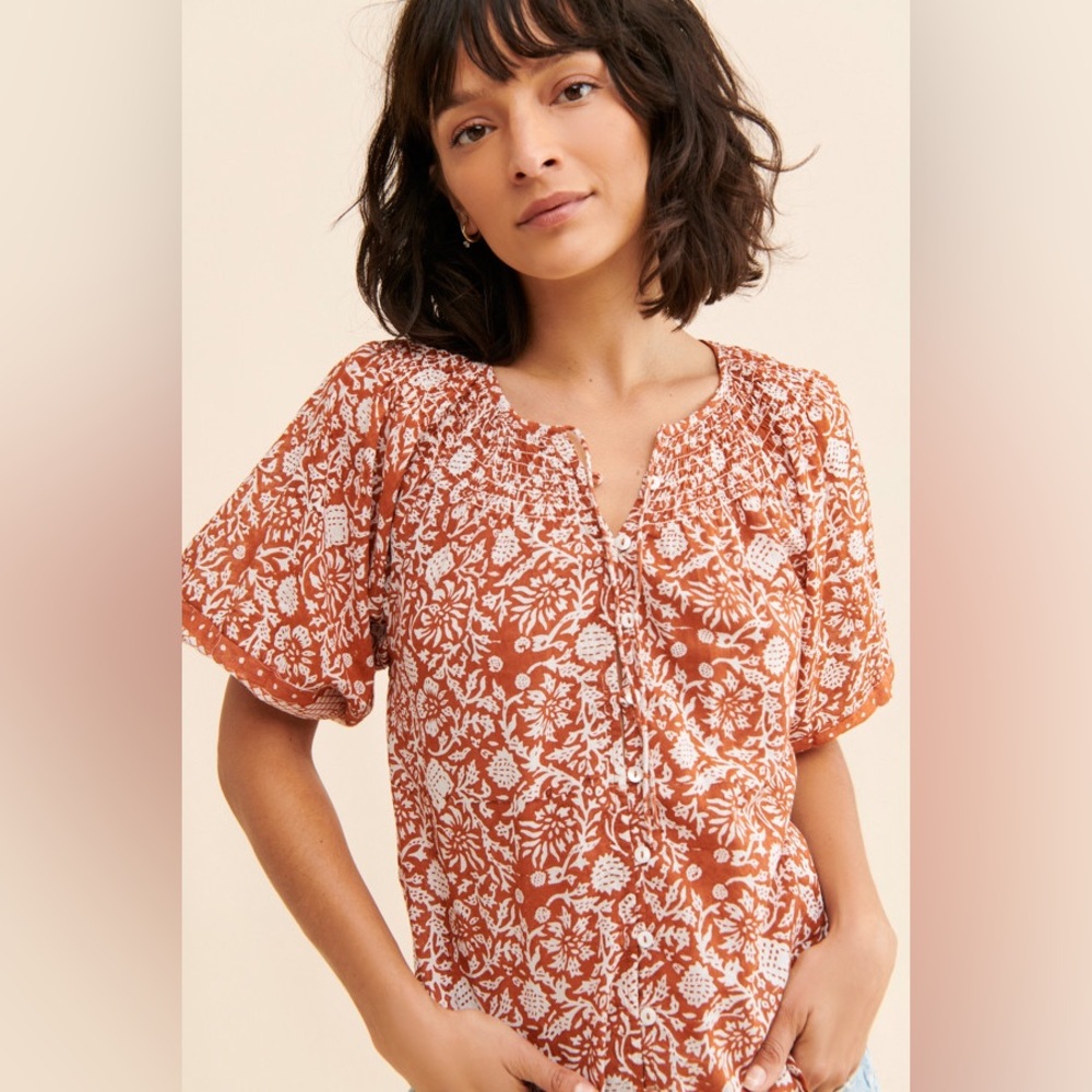 Cleobella Adele Button-Up Tie Blouse - image 1